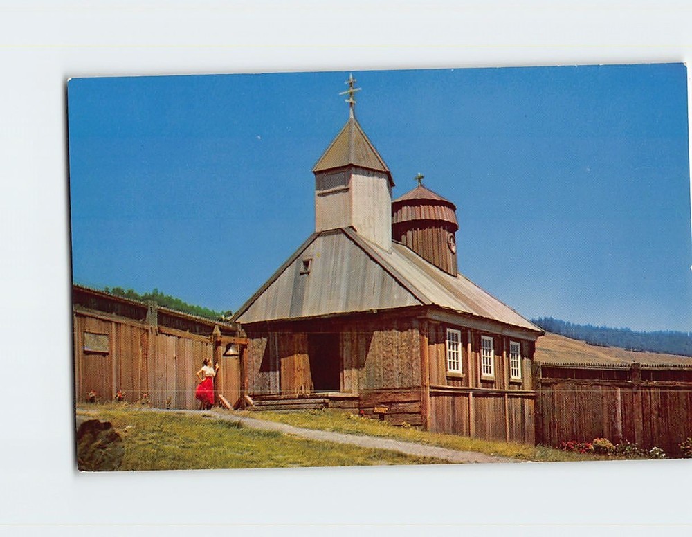 Postcard Fort Ross Chapel California USA