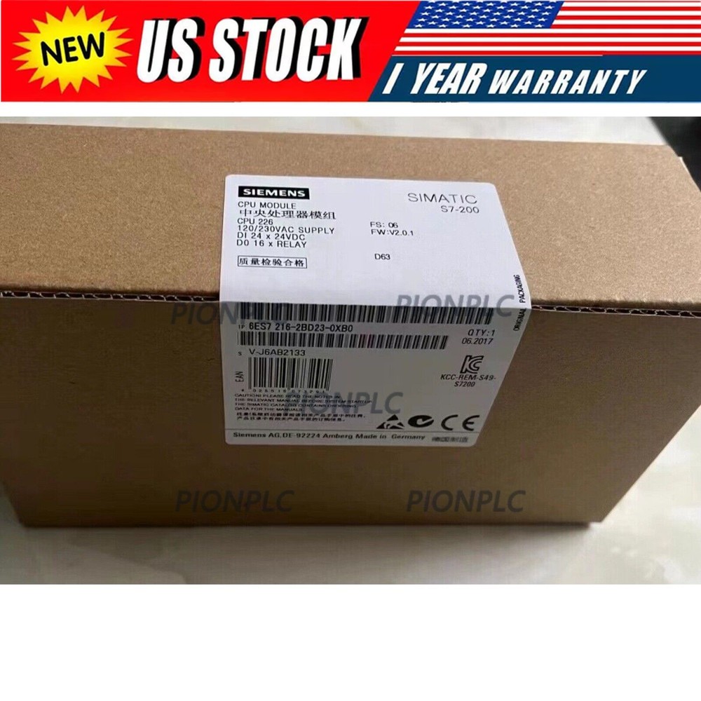 New Siemens SIMATIC S7-200 CPU 226 6ES7216-2BD23-0XB0 6ES7 216-2BD23-0XB0