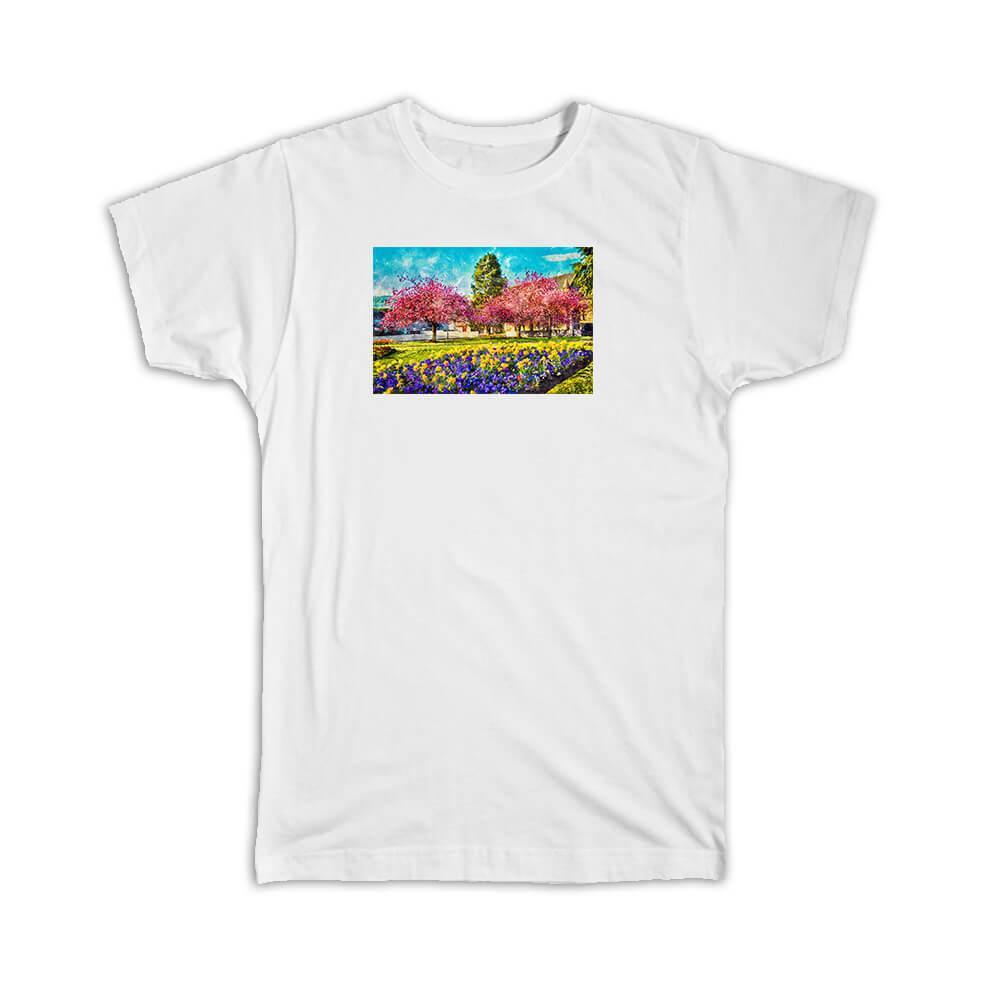 Watercolor Garden Trees Gift T-Shirt for Nature Lovers