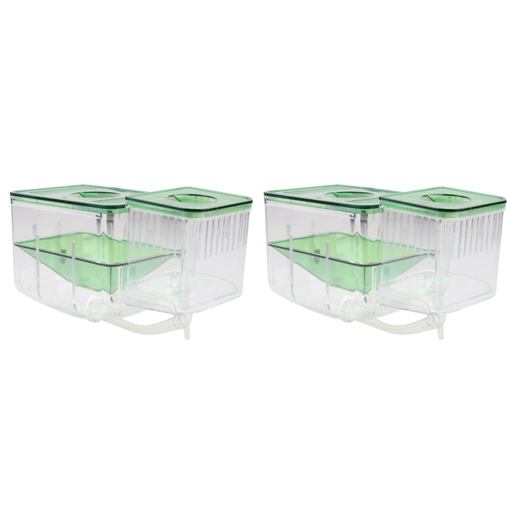 2-Pack Baby Fish Breeding Box - Betta Hatchery & Isolation Tank for Aquariums
