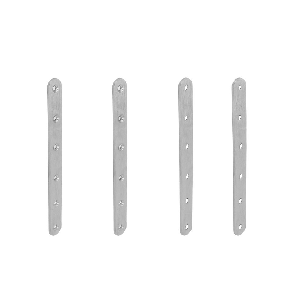 4Pack 200x20x3mm Flat Straight Brace Plate Stainless Steel Brace Plate Silver
