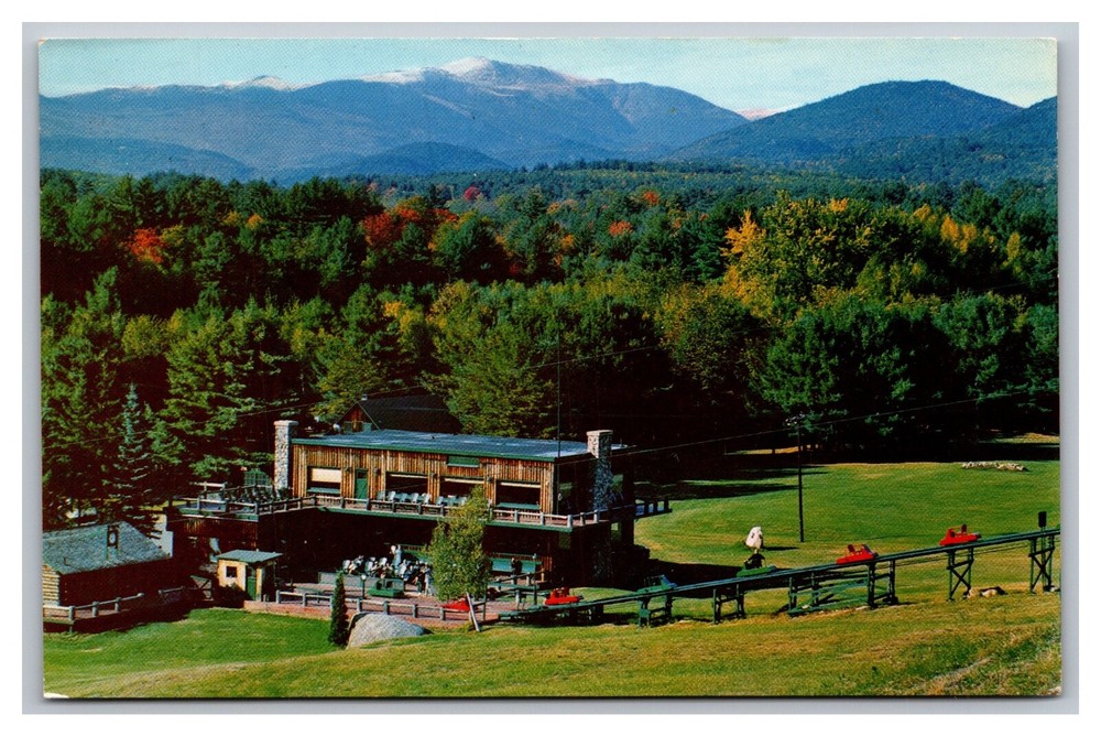 North Conway NH Mt. Cranmore Skimobile Base Station Chrome Postcard Posted 1966