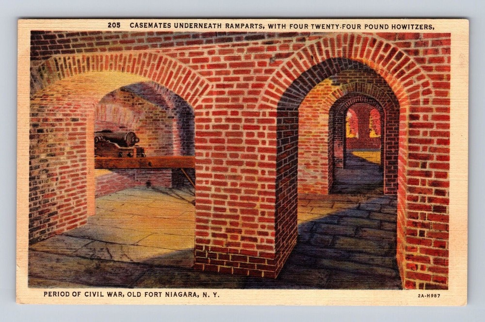 Old Fort Niagara NY-New York, Casemates Underneath Ramparts, Vintage Postcard
