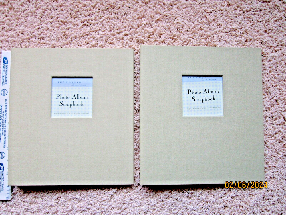 (2) Marcel Schurman Matching Photo Albums Acid-free/Archival NOS Celery Green-image