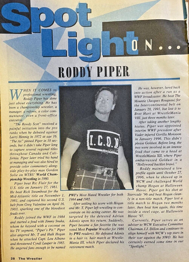 1998 Pro Wrestler Roddy Piper