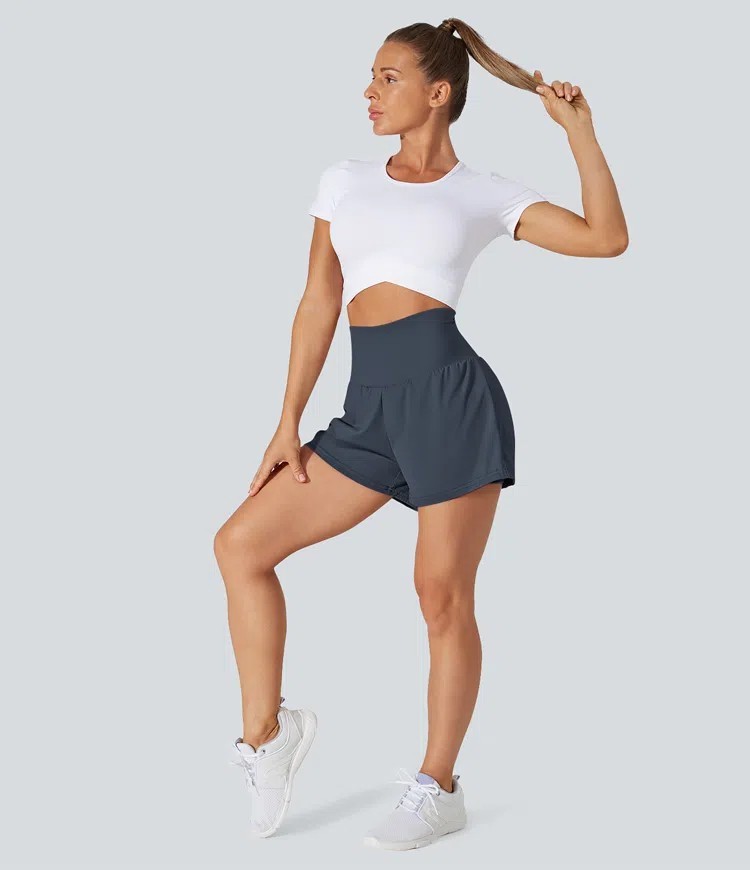 Halara SoftlyZero™ Airy Super High Waisted Cool Touch Yoga Shorts S Long NWT