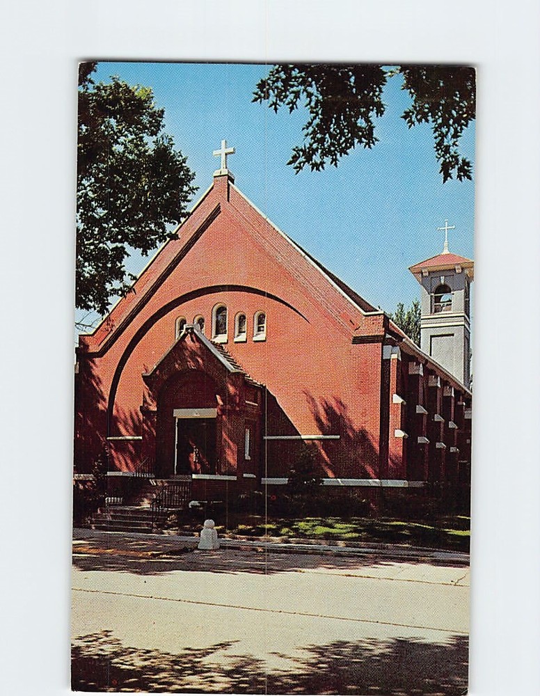 Postcard St. Marys Catholic Church Fairfield Iowa USA