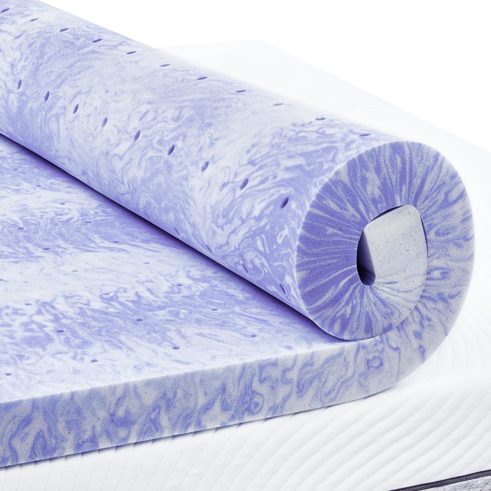3 Inch Queen Memory Foam Mattress Topper for Pressure Relief, Cooling Gel Inf...