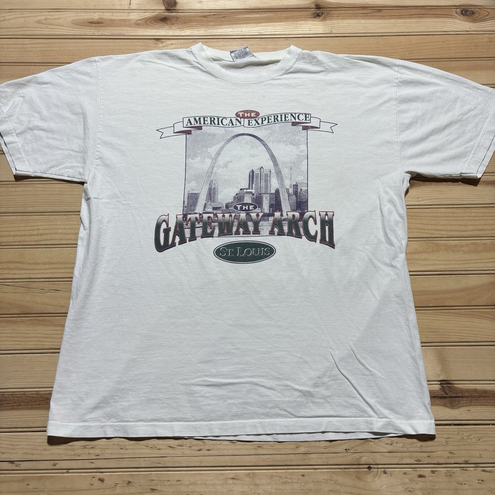 Vintage 90s St Louis The Gateway Arch Destination Travel Shirt Size XL
