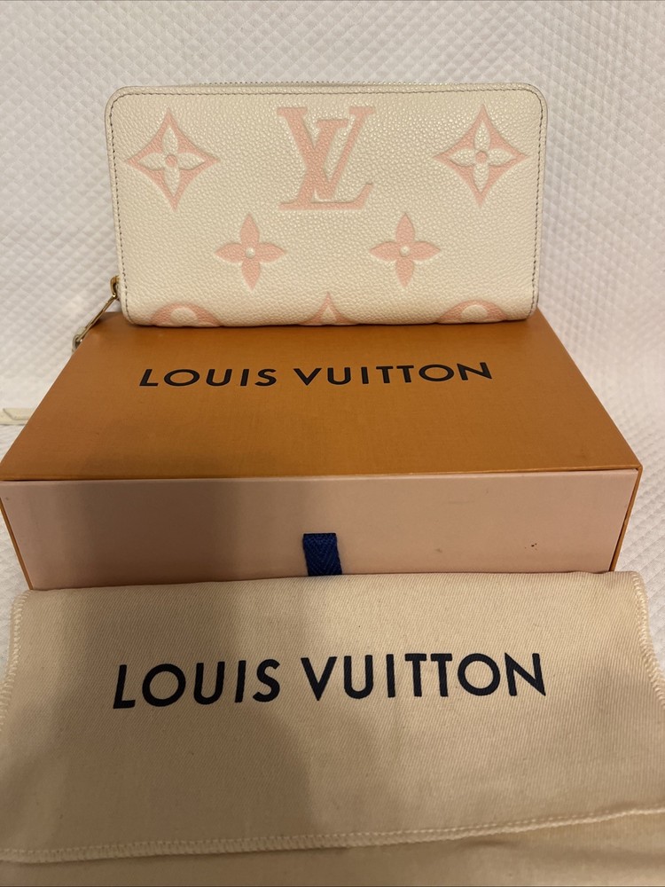 Louis Vuitton Empreinte Bi Color Long Zippy Wallet Cream/Pink