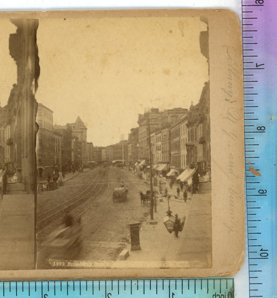 Broadway Street Albany NY New York Union Stereoview