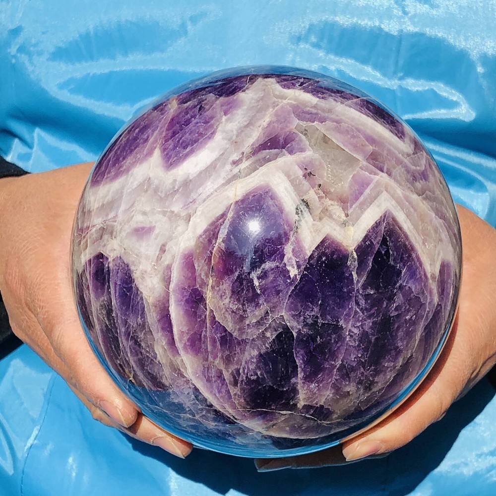 Natural 3770G Dream Amethyst Quartz Crystal Sphere Ball for Healing 2715