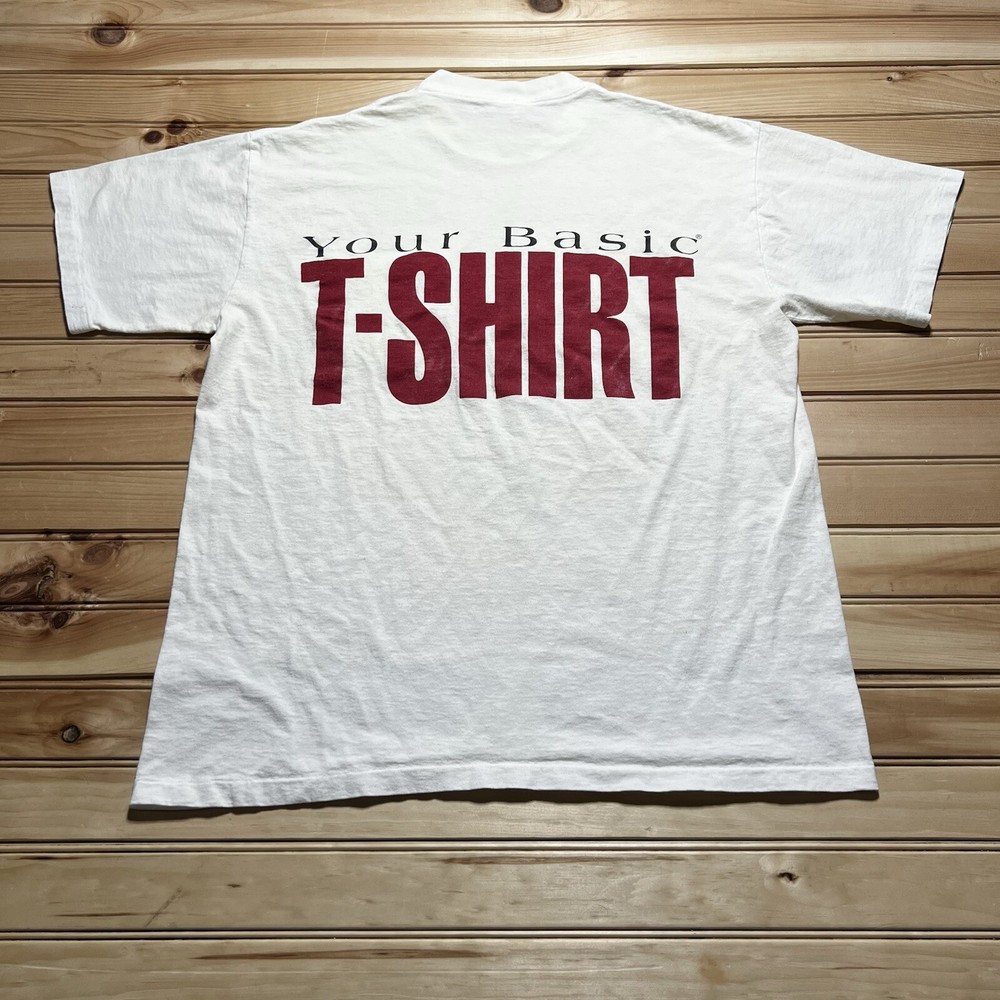 Vintage 90s BASIC Cigarettes Promo Single Stitch T-Shirt Graphic Size One Size