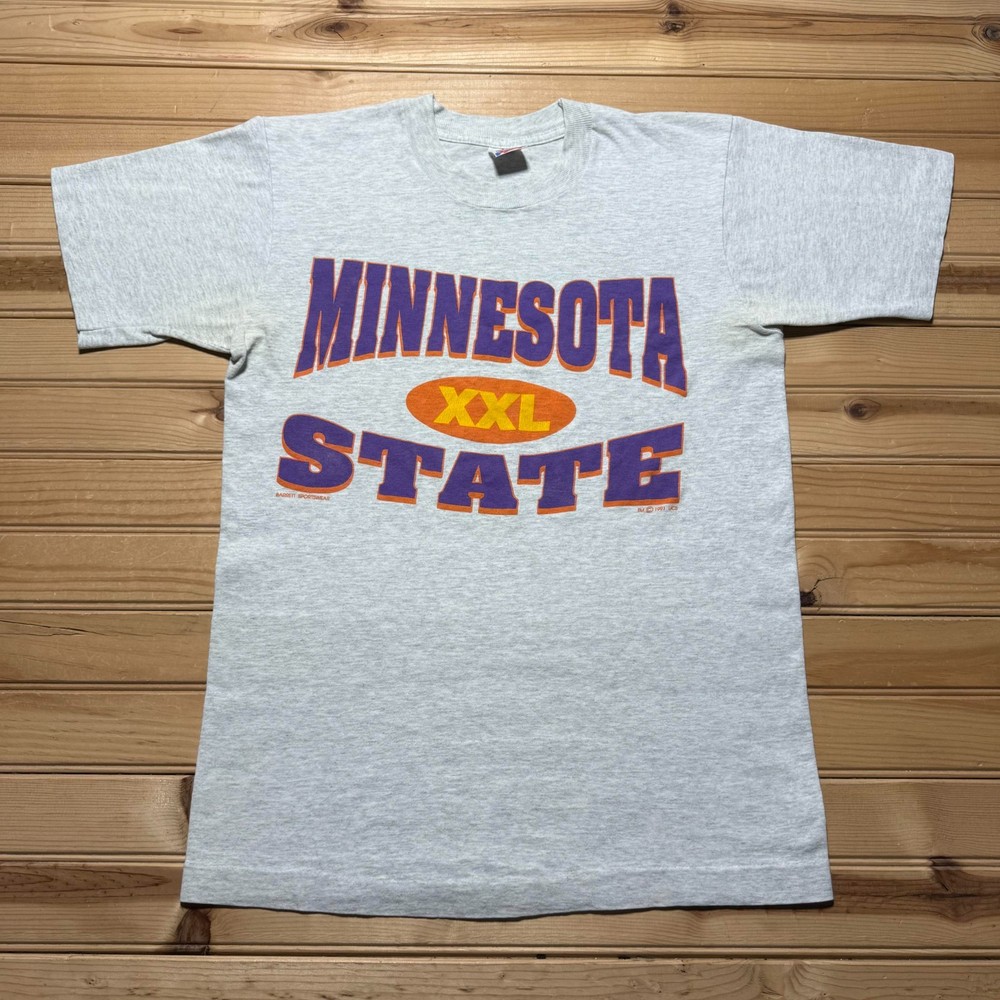 Vintage 1991 Minnesota State Single Stitch Graphic Heather T-Shirt USA - Medium