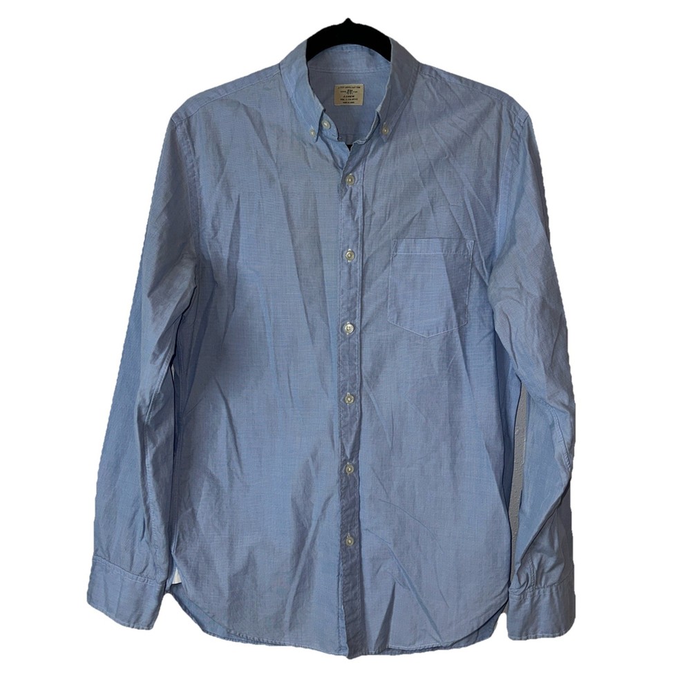 J. Crew Factory Mens Small (14-14 1/2) Oxford Button Down Shirt Light Blue #694