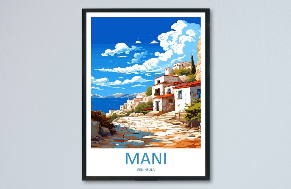 Mani Peninsula Travel Print Wall Art Mani Peninsula Wall Hanging Home