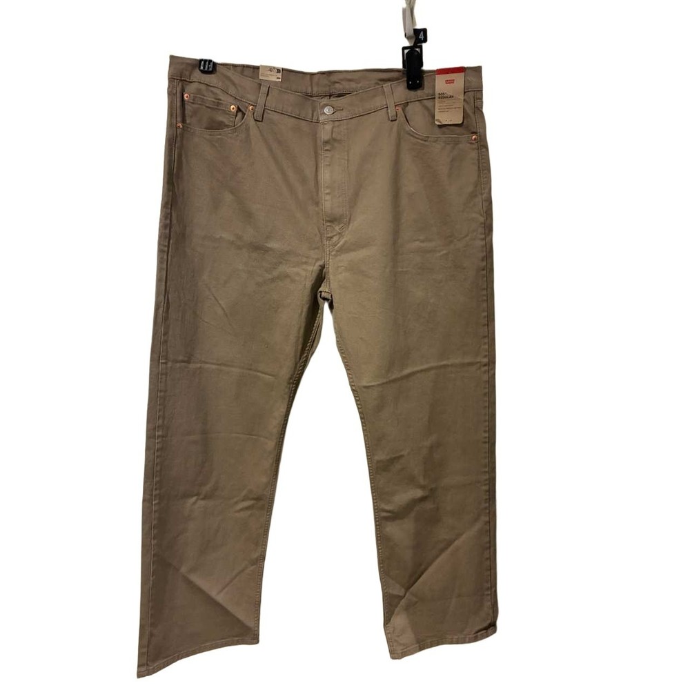 Levis 505 Regular Fit Straight Leg Tan Khaki Pants Big and Tall 46x32 NWT