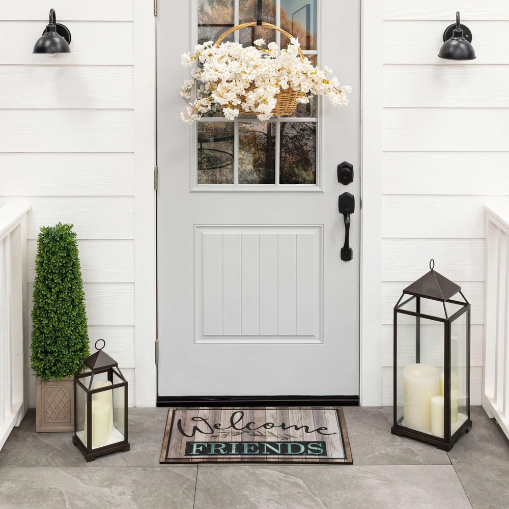 Non-Slip Recycled Rubber All-Weather Entryway Door Mat 1.5x2.5 Feet