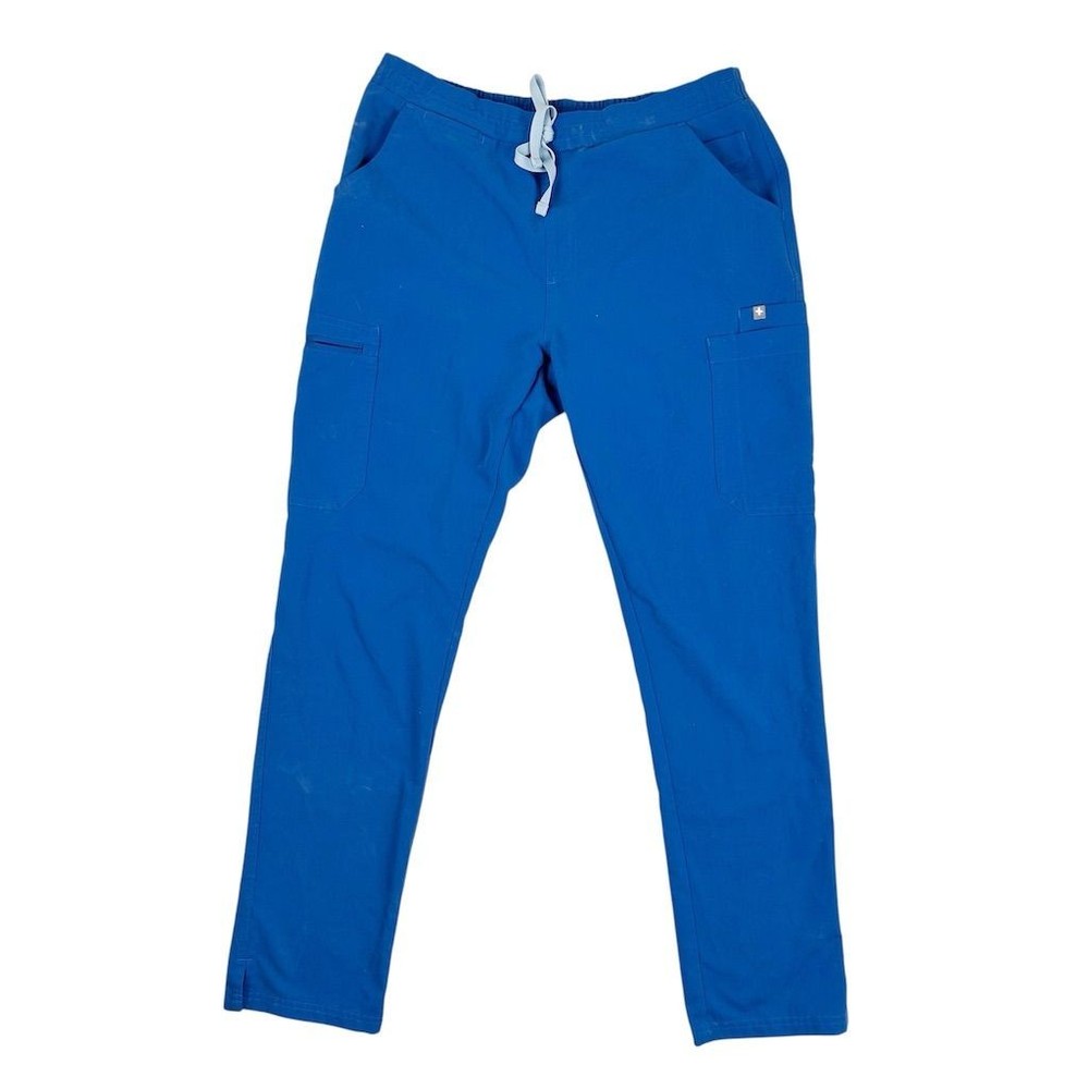 Figs Women's Technical Cargo Scrub Pants Blue Size M Comfort Stretch 4 Pockets
