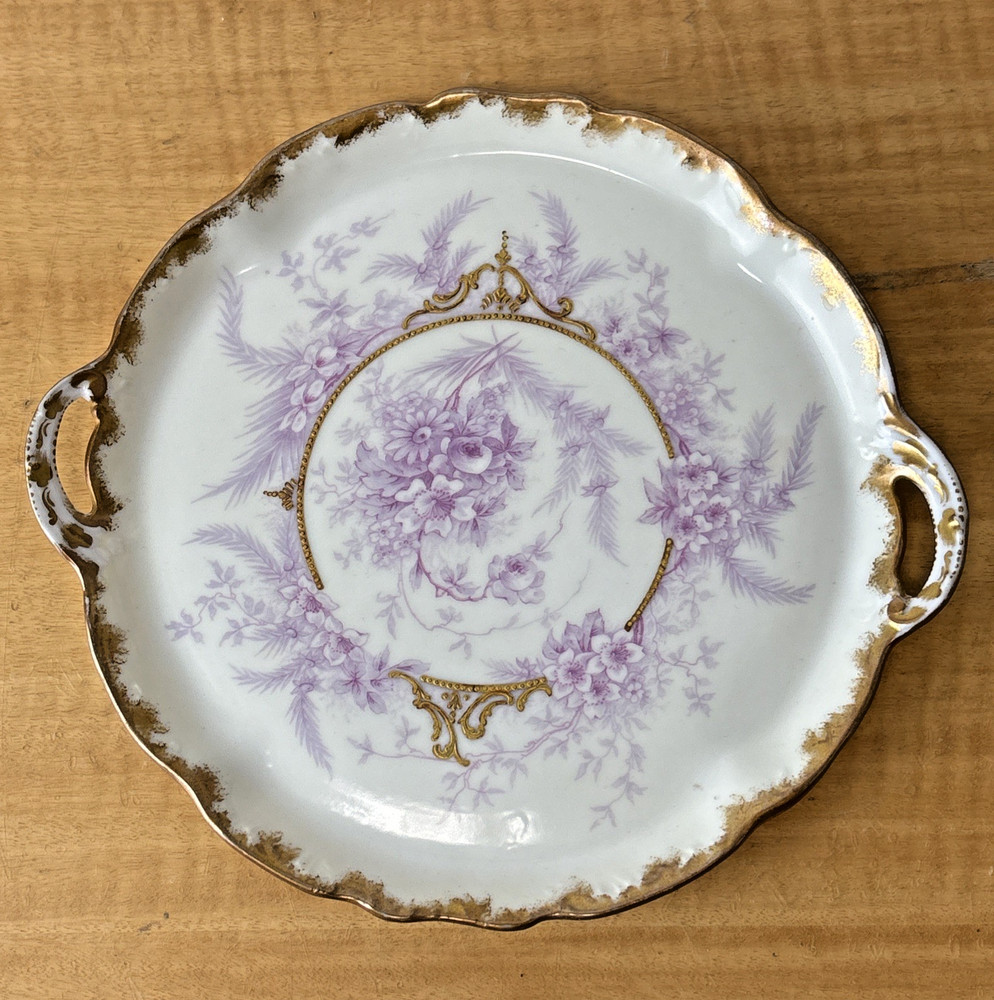 Antique Hand Painted Floral Elite Limoges France Plate 1896-1900 Gold 10