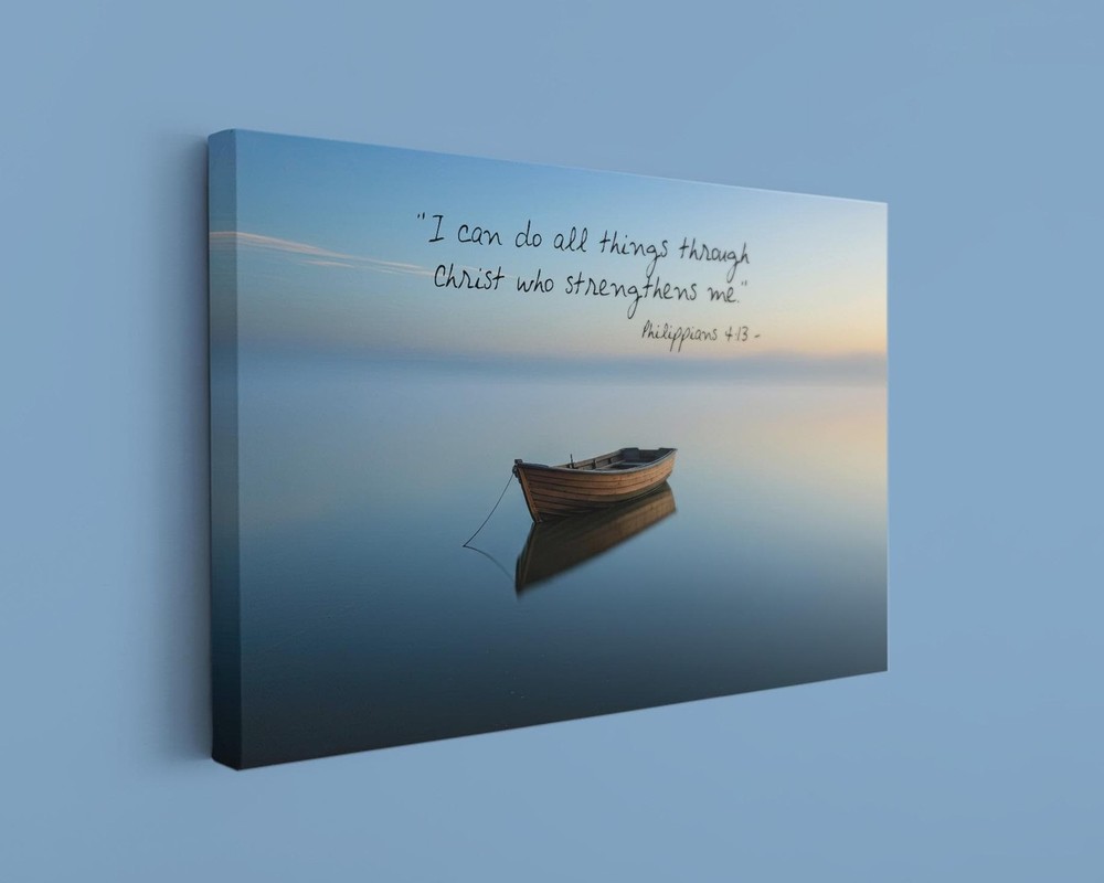 Christian Wall Art Philippians 413 Bible Verse Canvas Print Faith Decor