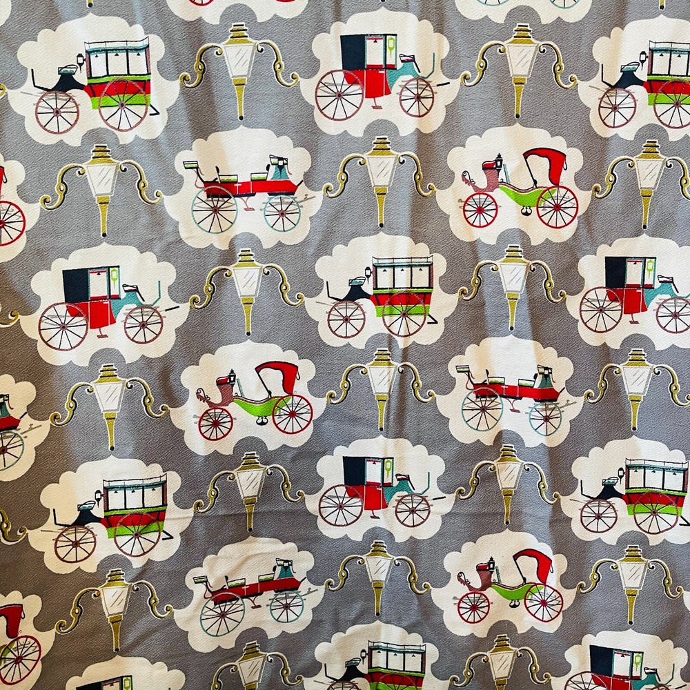 Vintage Fabric Cars 4 Yards Americana Model T 1950s Fabric Cottagecore Ford Auto