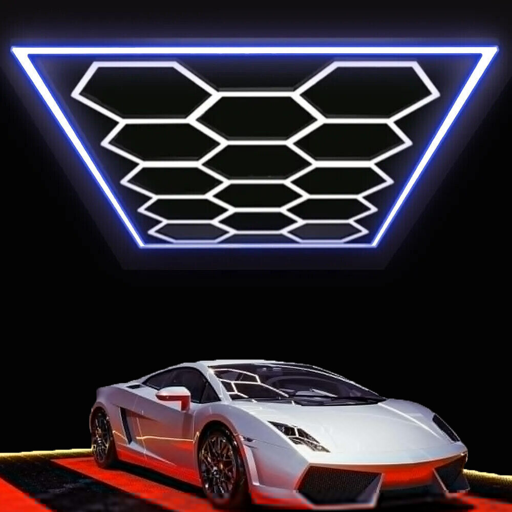 New 14 Grid Honeycomb Hexagon Led Light System for Garage Barbershop Warehouse