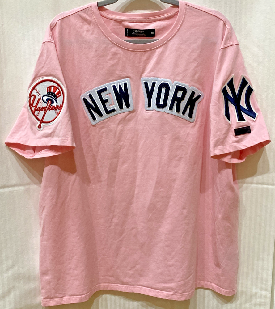 PRO Standard New York Yankees Pink - Patch Logo T Shirt - Mens 3X