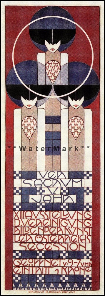 Ausstellung Der Secession Bildenkunst 1902 Jugendstil Art Vintage Poster Print