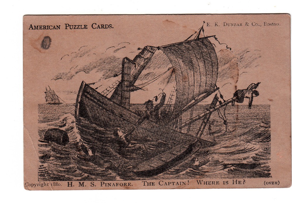 B B Cunningham & Co Boston Charles H Barnes Dry Goods Puzzle Vict Card c1880s