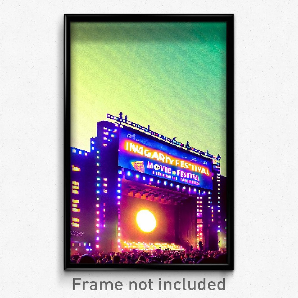 8 Bit Psychedelic Pixel Art Poster - Imaginary Movie Festival Video Game Print