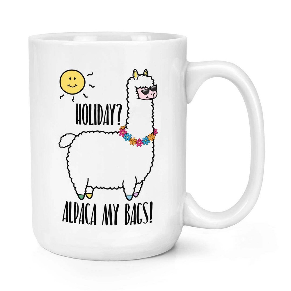 Holiday Alpaca My Bags Large Coffee Mug 15oz Travel Cup