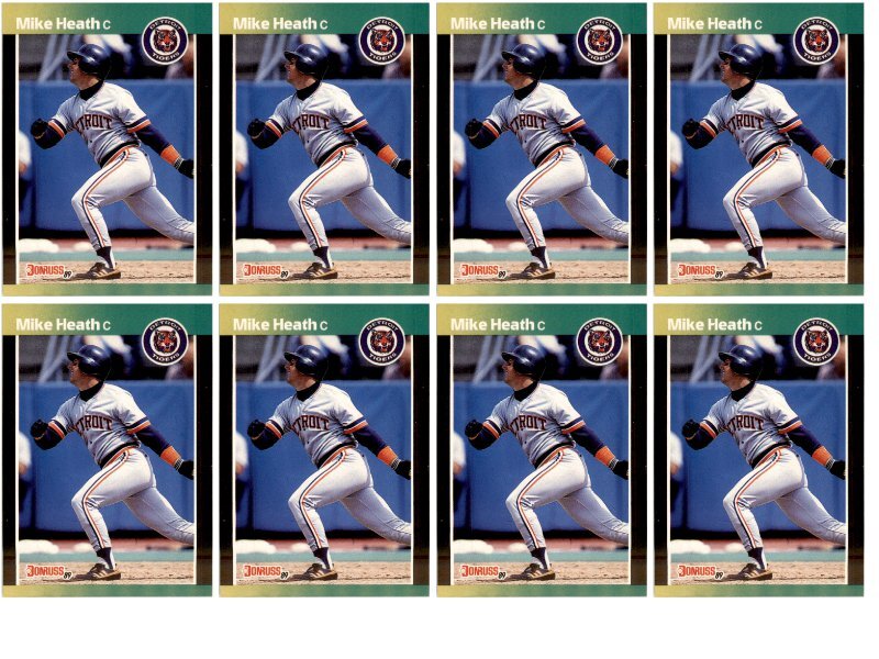 (8) 1989 Donruss #271 Mike Heath Detroit Tigers Card Lot
