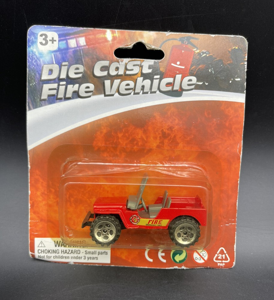 Die Cast Fire Vehicle 1:64 Scale Diecast Fire Emergency Unit Jeep Bright Red