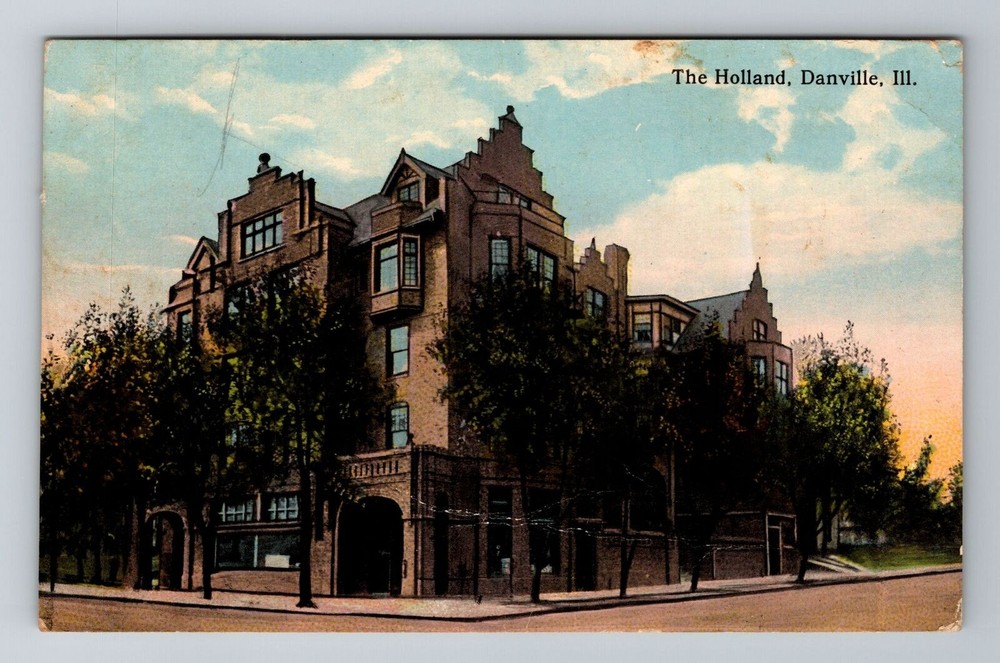 Danville IL-Illinois, The Holland, Antique, Vintage Souvenir Postcard