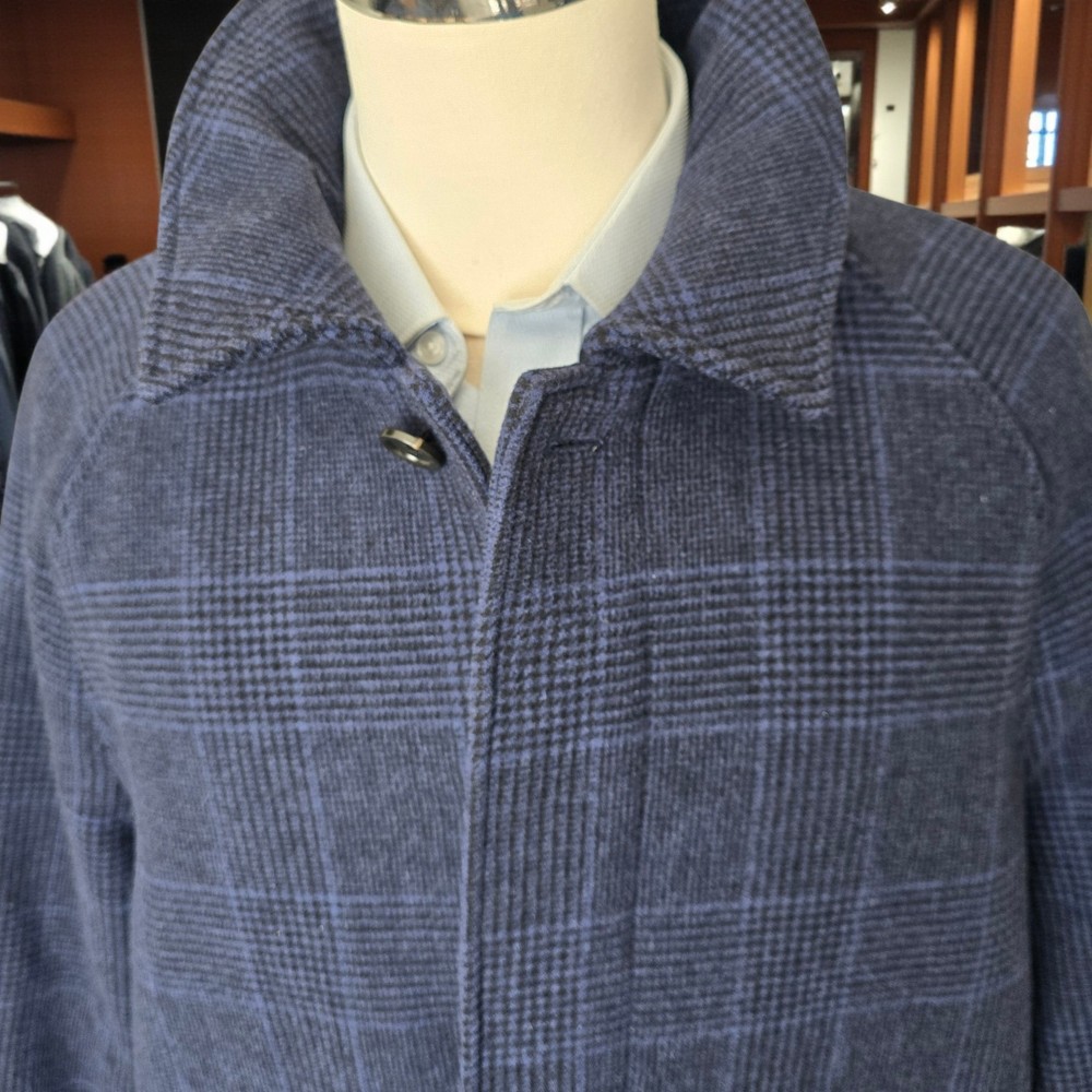 J. Crew Overcoat 46L Blue Glen Plaid Ludlow Raglan Sleeve Never Worn
