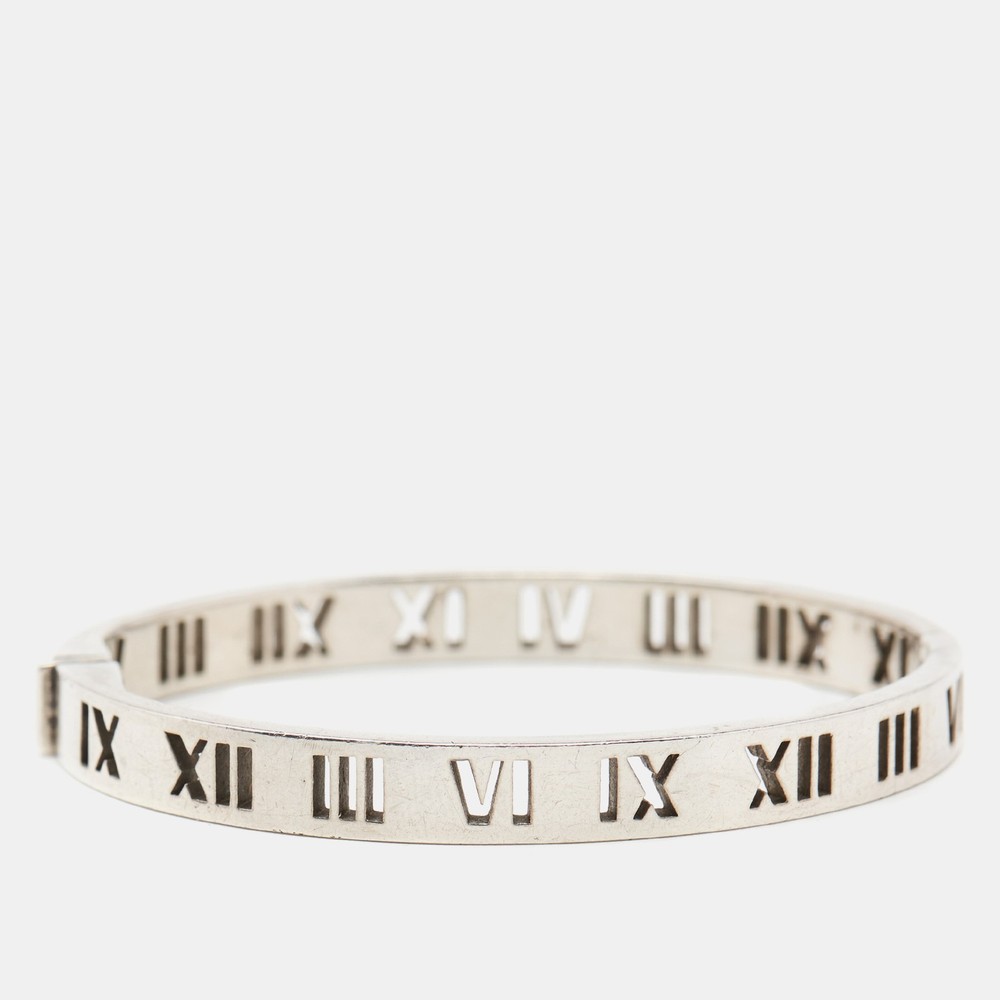 Tiffany & Co Atlas Sterling Silver Open Bangle Bracelet