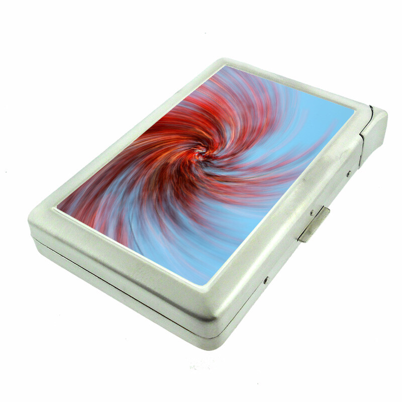Abstract Art Em14 Cigarette Case with Built in Lighter Metal Wallet-image