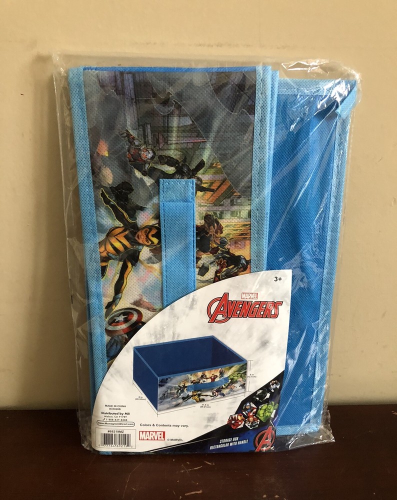 Marvel Avengers Kids Collapsible Toy Storage Box with Carry Handle