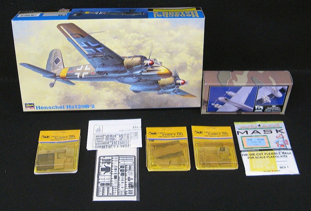 1/48 Hasegawa Models HENSCHEL Hs-129B-2 + SIX DETAIL SETS *MINT*