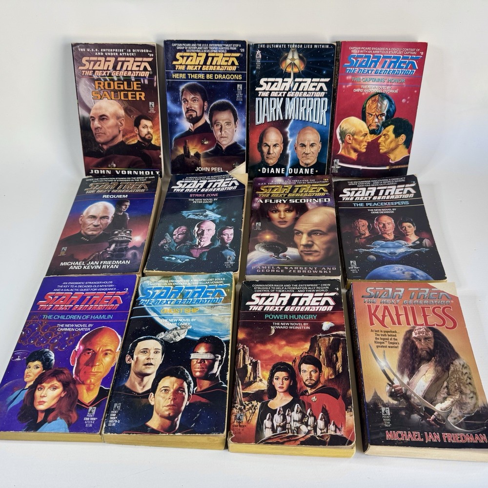 Star Trek TNG Paperback Book Lot 12 Pocket Books Picard Data Klingon Sci Fi