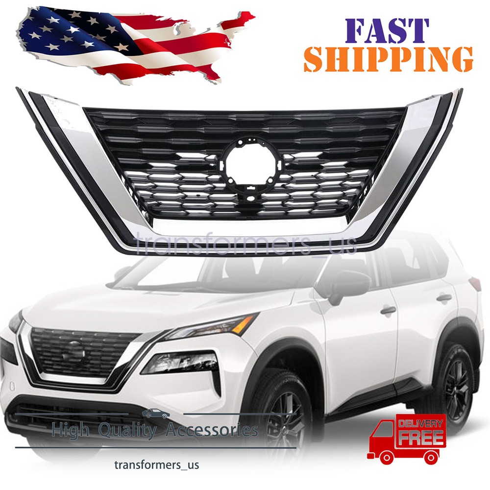 New For Nissan Rogue SL SV 2021-2023 Front Bumper Grille Chrome Trim 623106RA0A