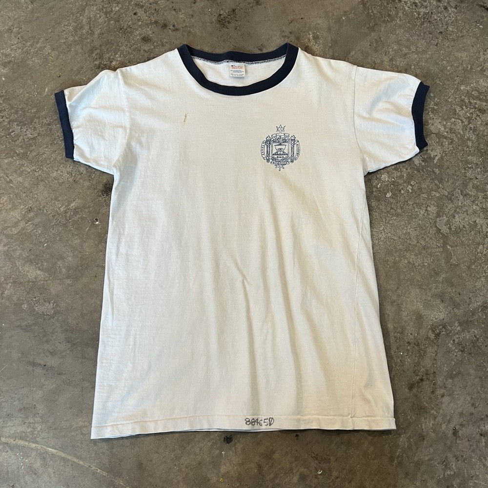 Vintage champion US Navy ringer T-shirt medium 70s 80s naval military