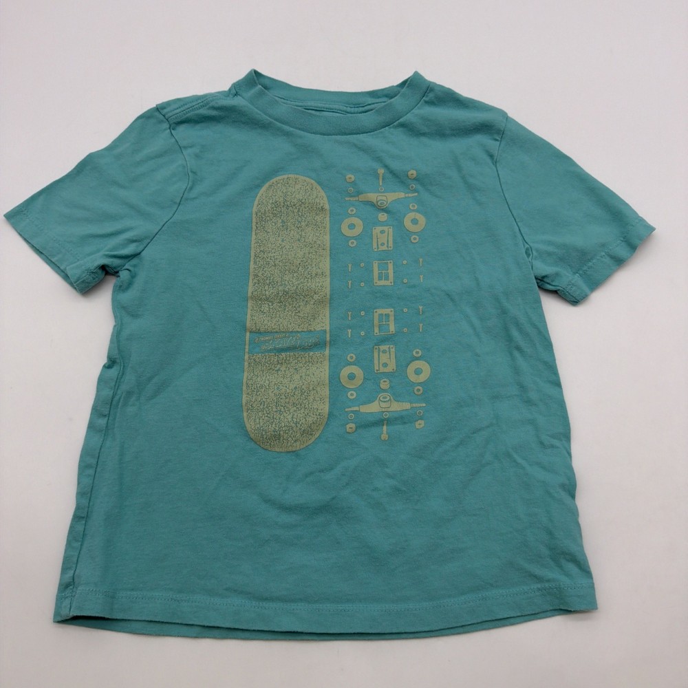 Gap Kkds T-shirt Kids Boys S 6/7Y Green Graphic Print 100% Cotton.#44777