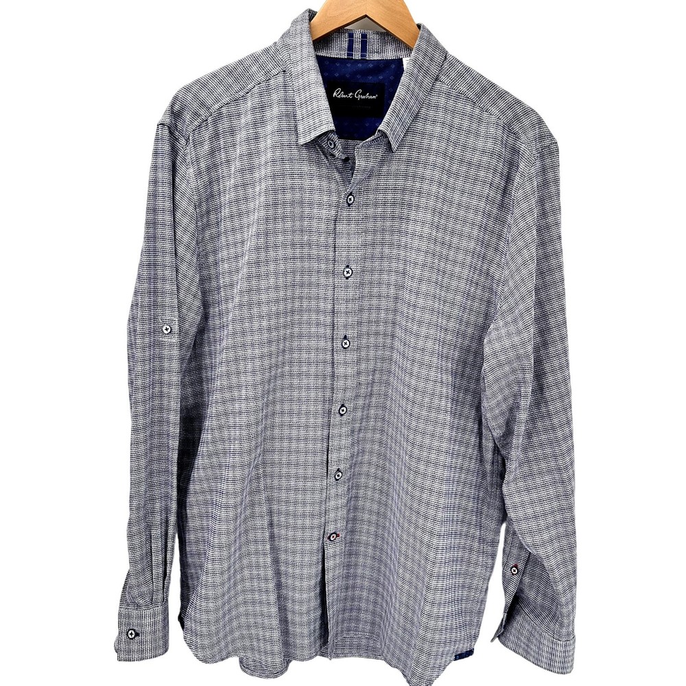 Robert Graham Shirt Mens 2XL Modern Americana Button Up Tailored Fit Roll Tab