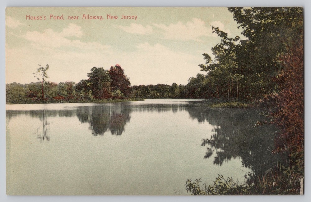 Alloway New Jersey NJ House's Pond c1910 Antique Postcard