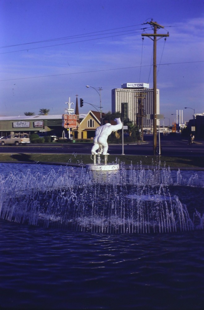 1976 Las Vegas Nevada white gorilla Hilton 35mm Kodachrome slide photo