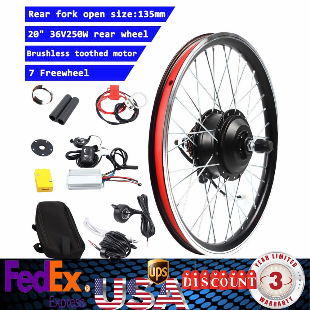 20 inch 36V 250W Rear Wheel Electric Bike Conversion Kit Hub Motor