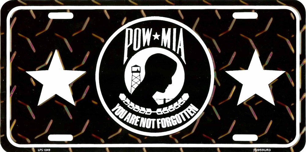 PATRIOTIC POW MIA YOU ARE NOT FORGOTTEN USA METAL LICENSE PLATE AUTO TAG #1049