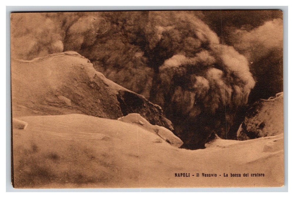 Vintage Early 1900s Volcano Mouth Of Crater Mt Vesuvius Naples Postcard